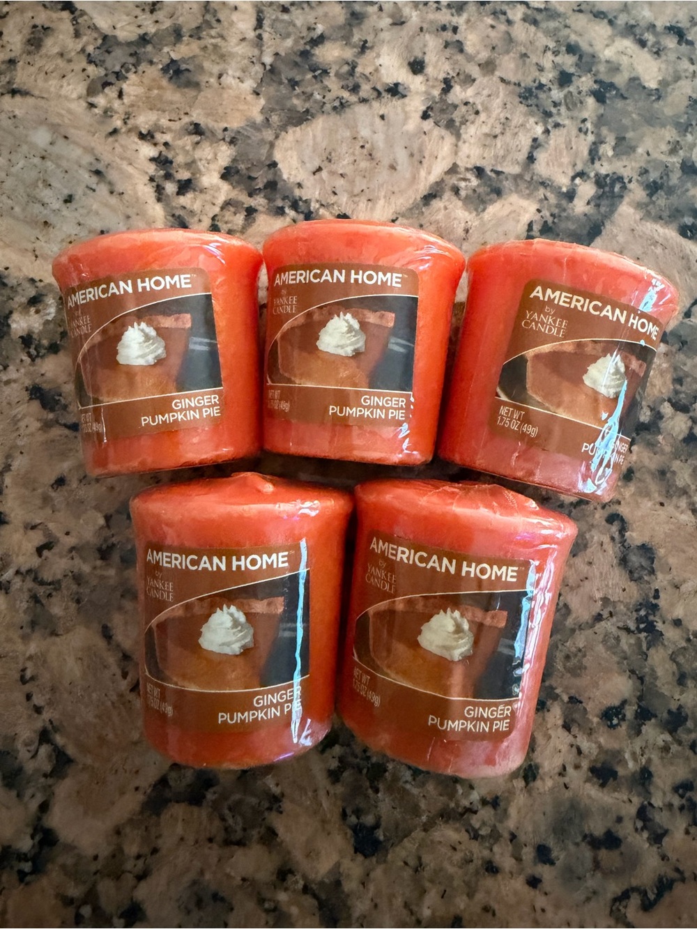 Yankee Candle Discontinued American Home Ginger Pumpkin Pie scented candle of 5
